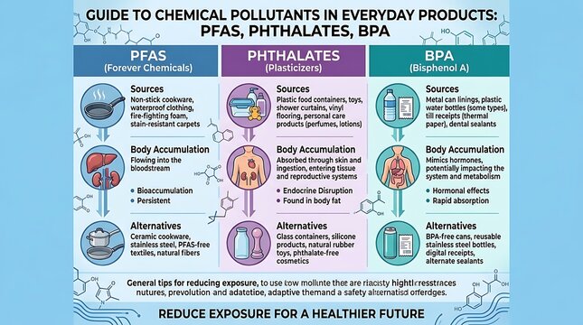 Educational infographic guide to chemical pollutants in products