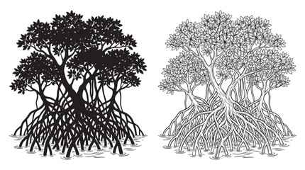 trees with intertwined roots and branches featuring tree © Shamsul