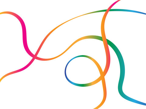 Abstract colorful ribbon swirls graphic design element for modern branding and digital art projects