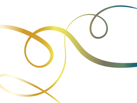 Elegant golden and teal swirling ribbons design element for luxury branding and sophisticated event invitations