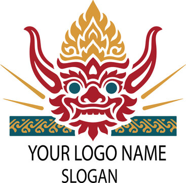 indonesian culture logo icon vector white background .