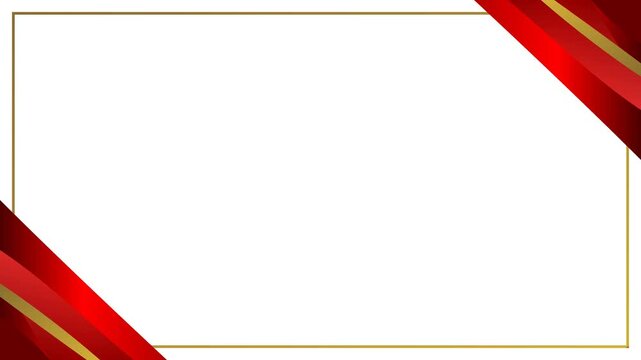 Modern red and gold geometric border on white background designed for corporate presentations and award branding.
