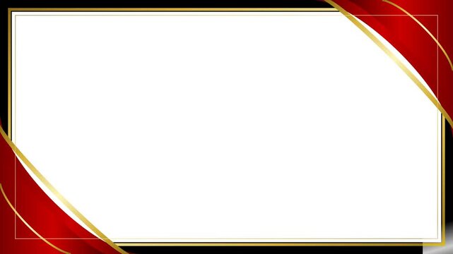 Elegant red and gold geometric certificate border frame with white copy space for corporate award and recognition