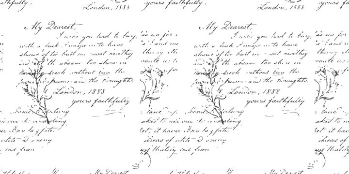 Old vintage handwritten letter with cursive ink calligraphy text on aged paper texture for historic background