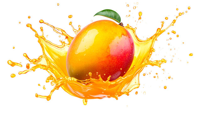 Vibrant Mango Splash With Juicy Burst.