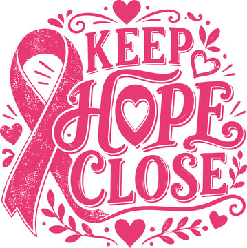 Breast cancer awareness keep hope close pink ribbon october halloween