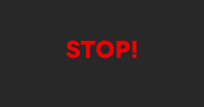Red Minimalist Bomb and Stopwatch Countdown Animation with STOP Text