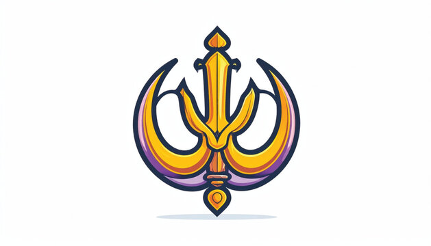 Sikh Khanda Symbol Icon Design.