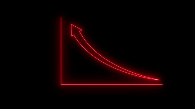 Glowing red right angle silhouette with curved, radiating light streaks