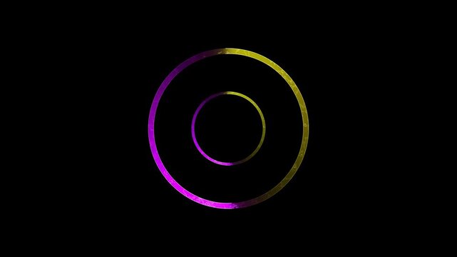 Abstract Glowing Neon Rings Spiral Light Design on Black Background with Blue and Pink Energy Circles Vector Illustration