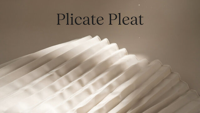 White pleated fabric with folds and creases on beige background  textured material with soft lighting effects