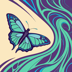 Colorful butterfly illustration with abstract background butterfly illustration © Hasen