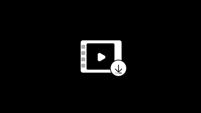 Video Player Interface Animation Icons. Digital video player interface animation featuring a play button and progress bar for streaming media.
