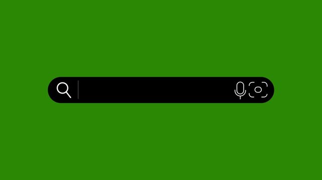 Minimalist White Search Bar Animation with Magnifying Glass Icon, transparent background. 4K resolution