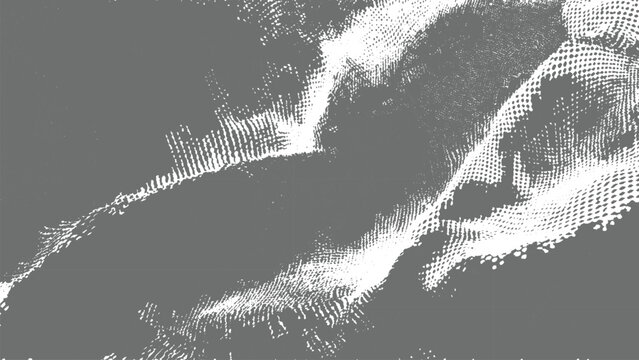 Abstract halftone glitch texture background, distressed black and white digital noise pattern for creative design