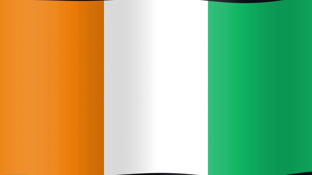 Ivory Coast national flag motion animation background