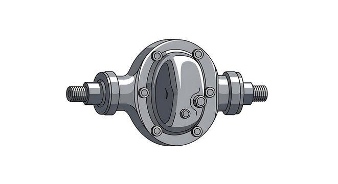 Car rear differential axle vector illustration
