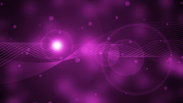 Abstract background line wave grid with lens flare, Abstract background with soft bokeh lights, white wavy grid lines crossing horizontally animation