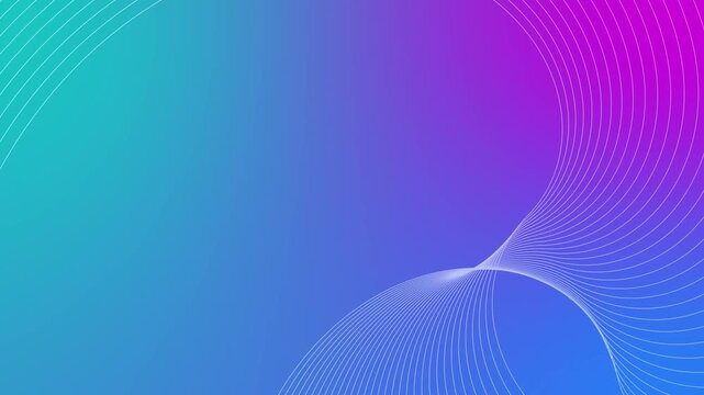 Abstract gradient background with flowing white curved lines animation, Gradient wave background