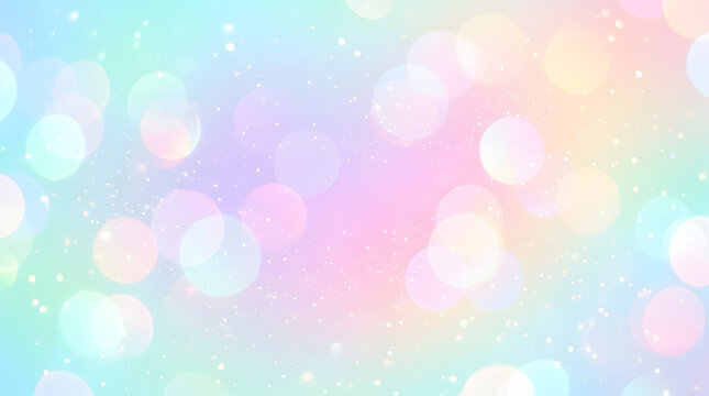 Dreamy Pastel Bokeh Lights: A soft and dreamy background featuring a rainbow of pastel bokeh lights, with subtle glitter accents creating a magical and ethereal ambiance.
