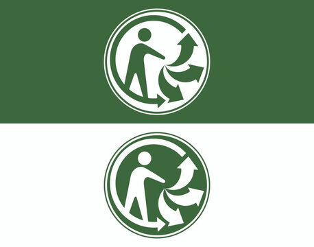 Triman recycling symbol icon for French market compliance indicating consumer sorting responsibility for sustainable packaging disposal