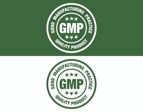 GMP Good Manufacturing Practice quality certification badge for pharmaceutical and food industry compliance assurance and product safety