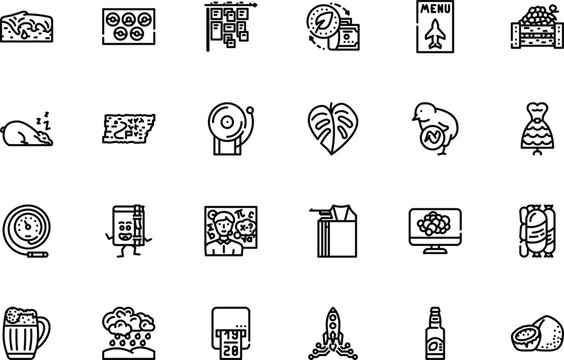 Black and white of household tools, sports equipment, and miscellaneous kitchenware furniture