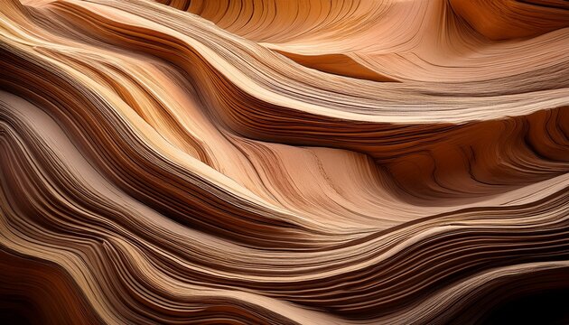 abstract layered sandstone rock formation with flowing geological striations