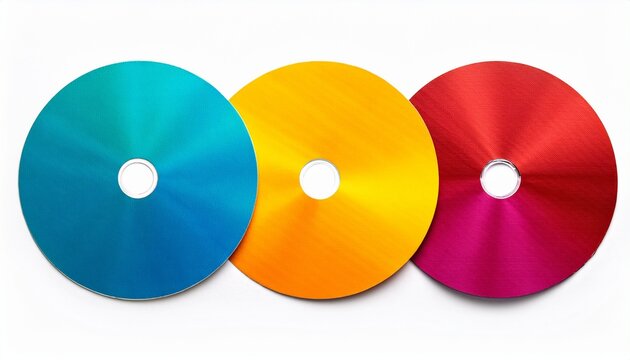 top view of color palette disk sheets isolated on white