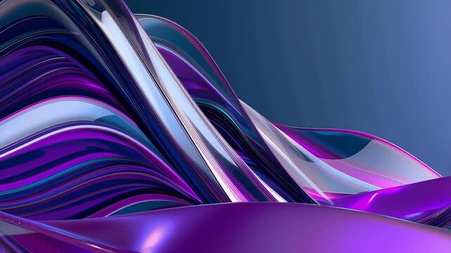 Purple glossy waves abstract flowing background motion video loop