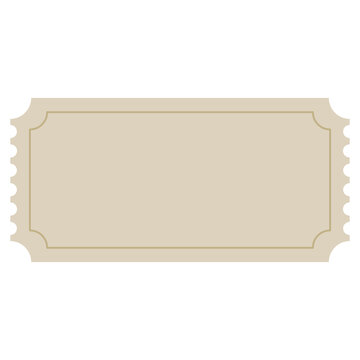 Blank beige vintage ticket template vector
