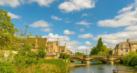 Historic Stone Bridge and River Welland, Stamford, Lincolnshire, England © Dean