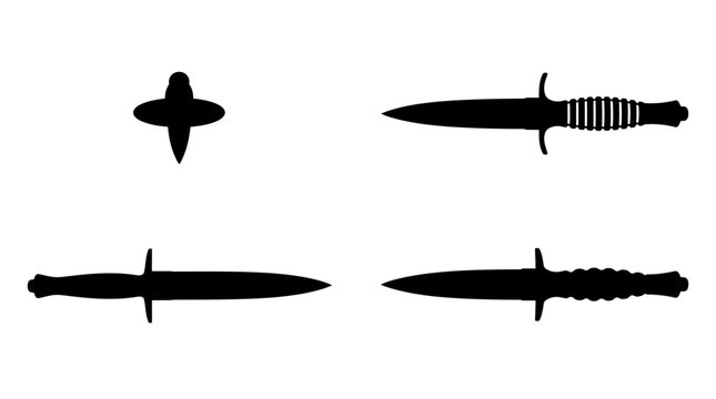 Historical Fairbairn-Sykes Fighting Knife Vector Design for Commando Gear, Military History, and Tactical Blade Illustration Collections