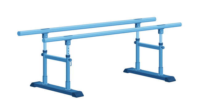 Adjustable Blue Parallel Bars for Physical Therapy and Gymnastics