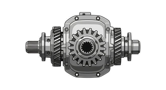 Automotive differential gear assembly illustration
