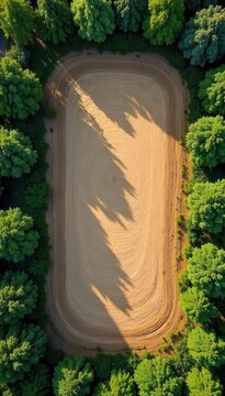 Aerial view of a vacant land plot with a registration symbol, perfect for real estate business or residential development projects , investment, planning