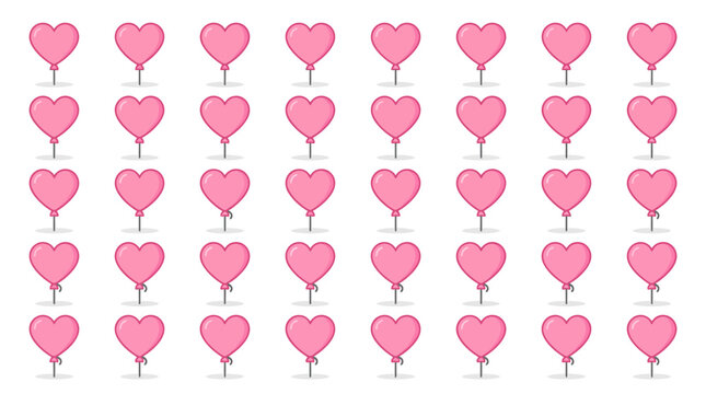 Pink Heart Balloons Pattern - Valentine's Day, Love, Celebration, Party Decorations