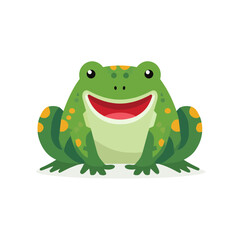 Obraz premium A Cheerful Green Frog Character Isolated on Transparent Background