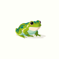 Obraz premium A Green Frog Vector Icon on White