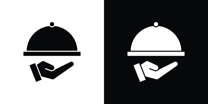 Hand holding tray icon
