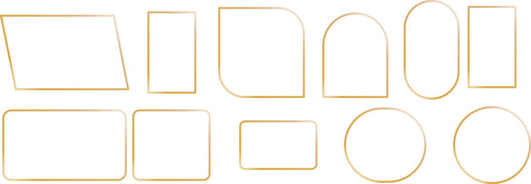 Gold frames geometric border vectors Vector outline thin aesthetic geometric shine luxury borders for invitations design
