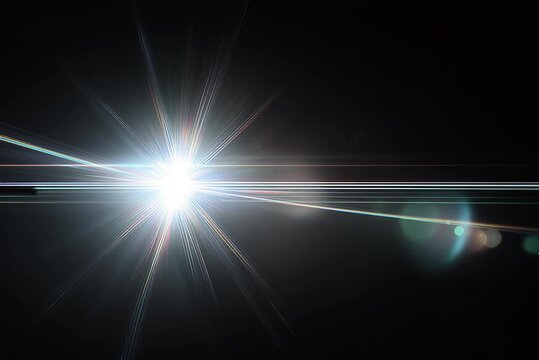 Dynamic Blue Lens Flare Light Streak Flying Through Screen &ndash; Transparent Background Alpha Channel &ndash; Cinematic Light Leak Transition Overlay