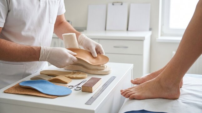 Custom Orthotic Shaping Session With Podiatry Hands And Arch Support
