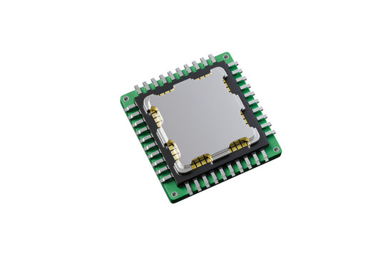 3d circuit board icon. dual processor concept. metallic style for tech ads. hardware visual isolated on white transparent background. 3d render.