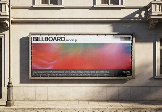 Horizontal Billboard Mockup For Outdoor Advertising Design