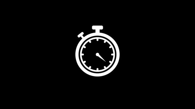 A wonderful new digital stopwatch icon with rotated animation on black background.Abstract stopwatch icon,clock icon,timer icon animation.