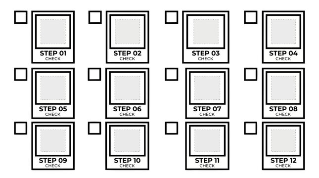 Step and check workflow interface cards for project management