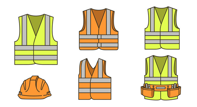 Workers wearing safety vests and a hard hat for protection