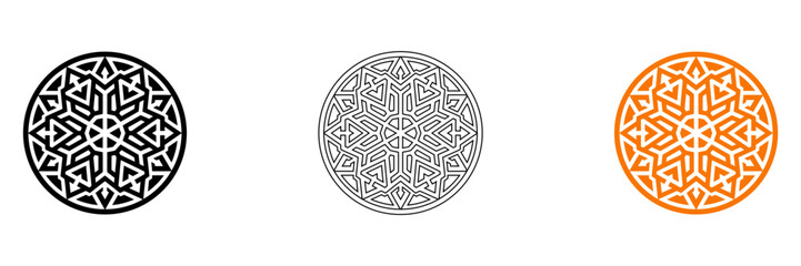Fototapeta premium Intricate oval designs with geometric patterns