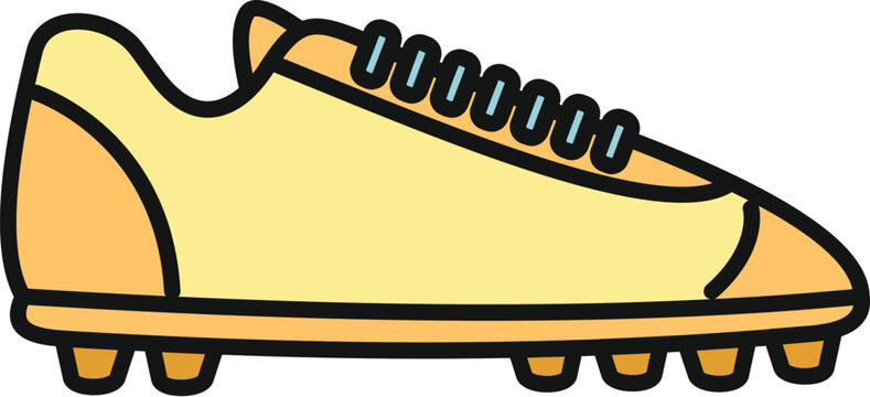 Football boot illustration with cleats for athletic game and training concepts